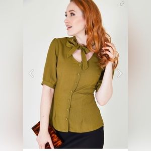 VOODOO Vixen Katherine 40s Style Green Blouse
